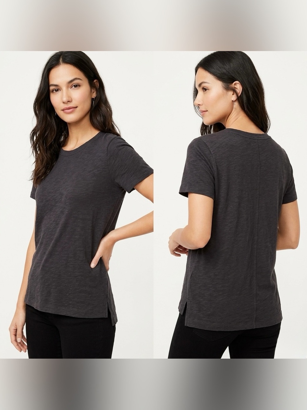 LOFT Women’s Black Short Sleeve Crew Neck T-shirt Size Small